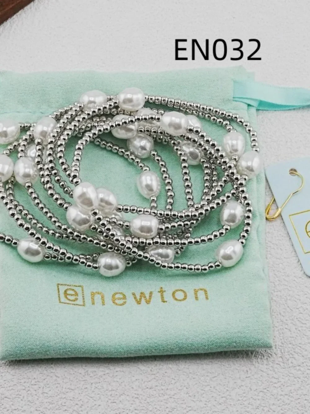 Enewton Platinum Bead & Pearl Nine-Piece Bracelet Set